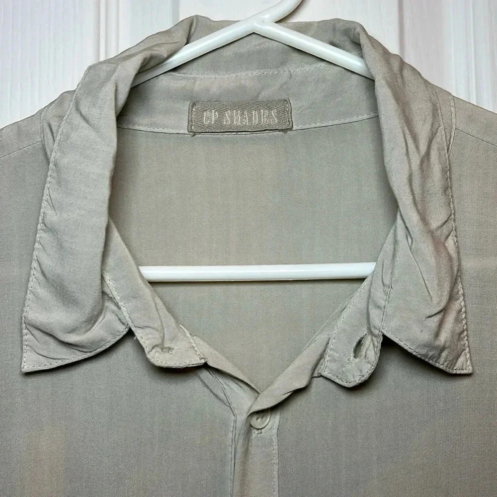 Cp Shades Neutral Button Down Blouse - image 2